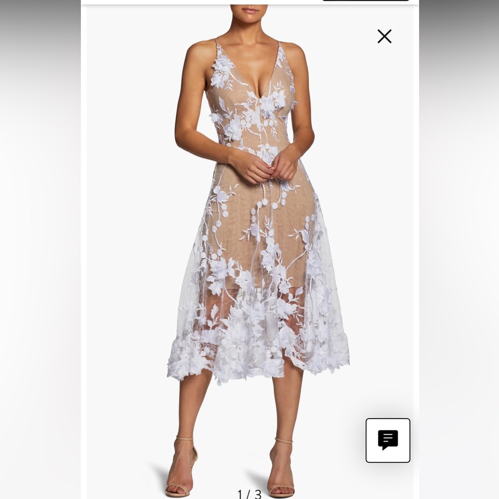 Dress the population Audrey Embroidered Fit & Flare Dress